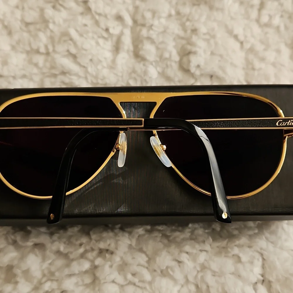 Cartier Gold Frame Sunglasses with Dark Lenses